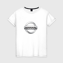 Футболка хлопковая женская Nissan logo, цвет: белый