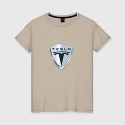 Женская футболка Tesla logo