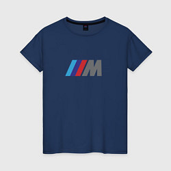 Футболка хлопковая женская BMW logo sport, цвет: тёмно-синий