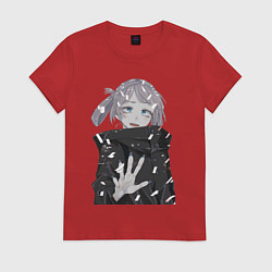 Футболка хлопковая женская Надзуна Нанакуса, цвет: красный