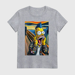 Женская футболка Гомер Симпсон кричит - мем нейросеть