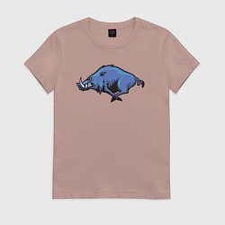 Женская футболка Синий кабан