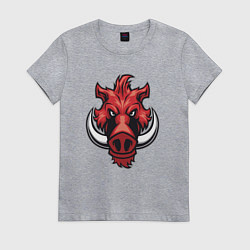Женская футболка Красный кабанчик