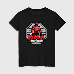 Футболка хлопковая женская MMA championship, цвет: черный