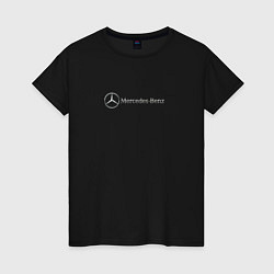 Женская футболка Mercedes benz logo grey