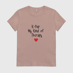 Женская футболка К-поп моя терапия любимая музыка