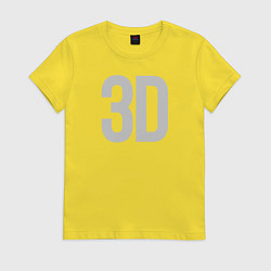 Футболка хлопковая женская 3D, цвет: желтый