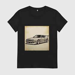 Футболка хлопковая женская JDM авто, цвет: черный