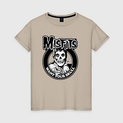 Женская футболка Misfits want your skull