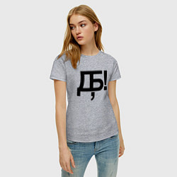 Футболка хлопковая женская ДБ - аббревиатура, цвет: меланж — фото 2