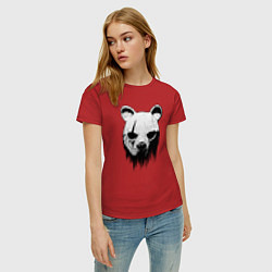 Футболка хлопковая женская Медвежья маска, цвет: красный — фото 2