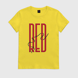 Футболка хлопковая женская Объёмный красный, цвет: желтый