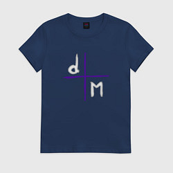 Футболка хлопковая женская Depeche Mode - Logo devotional, цвет: тёмно-синий