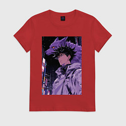 Женская футболка Магическая битва Мэгуми Фусигуро волк