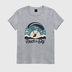 Женская футболка Полет на параплане экстремальный спорт ретро