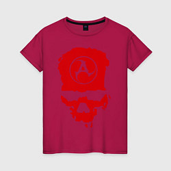 Футболка хлопковая женская Amatory Skull, цвет: маджента