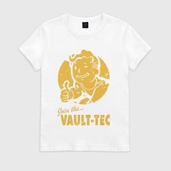 Футболка хлопковая женская Vault boy like print, цвет: белый
