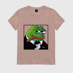 Женская футболка Пепе буржуй в смокинге
