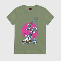 Женская футболка Море из бутылки