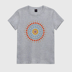 Женская футболка Цветочно-кружевная мандала