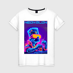 Женская футболка Bart Simpson - neon fantasy ai art