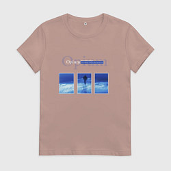 Футболка хлопковая женская Opium - Too many miles between us, цвет: пыльно-розовый