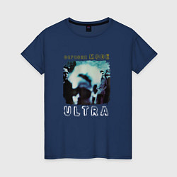 Футболка хлопковая женская Depeche Mode - Ultra mode logo, цвет: тёмно-синий