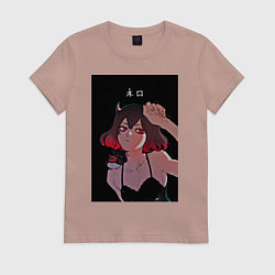 Футболка хлопковая женская Чёрный клевер неро, цвет: пыльно-розовый