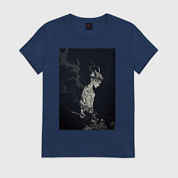 Футболка хлопковая женская Чёрный клевер Аста антимаг, цвет: тёмно-синий