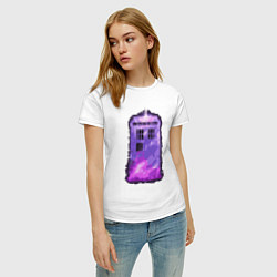 Футболка хлопковая женская Violet tardis, цвет: белый — фото 2