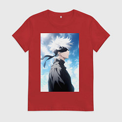 Женская футболка Магическая битва Сатору Годзё в повязке