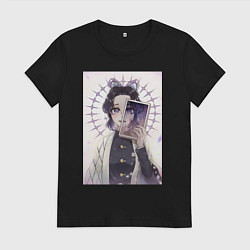 Футболка хлопковая женская Клинок, рассекающий демонов Синобу Котё, цвет: черный