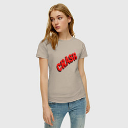 Футболка хлопковая женская Crash, цвет: миндальный — фото 2