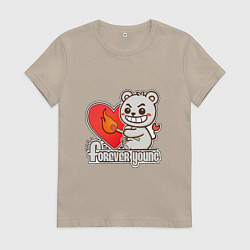 Женская футболка Медведь хулиган с сердцем и спичкой
