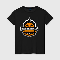 Футболка хлопковая женская Championship basketball, цвет: черный