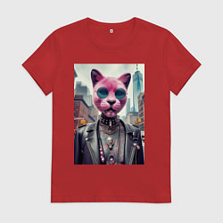 Женская футболка Модная кошечка из Нью-Йорка