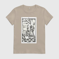 Футболка хлопковая женская Девятые врата In vain Антихрист AT, цвет: миндальный