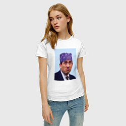 Футболка хлопковая женская Michael Scott - Prison mike the office meme, цвет: белый — фото 2