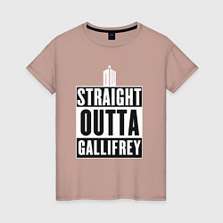 Женская футболка Straight outta gallifrey