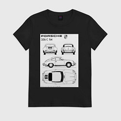 Женская футболка Машина Porsche