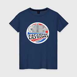 Футболка хлопковая женская Город Лас-Вегас, цвет: тёмно-синий