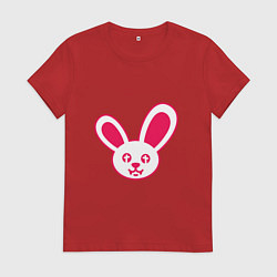 Футболка хлопковая женская Токсичный заяц, цвет: красный