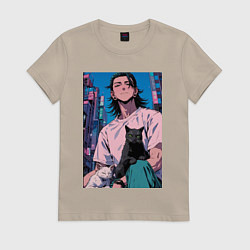 Женская футболка Магическая битва Сугуру Гэто с котами