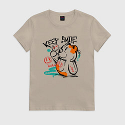 Женская футболка Продолжай улыбаться