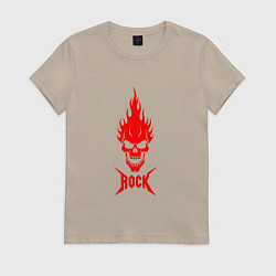 Женская футболка Rock красный череп