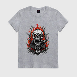 Женская футболка Рок музыкант череп