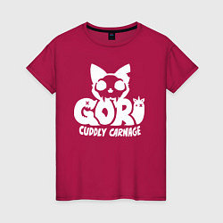 Футболка хлопковая женская Goro cuddly carnage logo, цвет: маджента