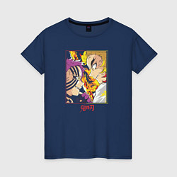 Женская футболка Клинок рассекающий демонов битва Ренгоку и Акадза