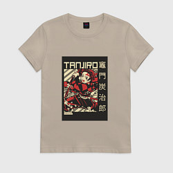 Женская футболка Тандзиро Tanjiro Клинок рассекающий демонов