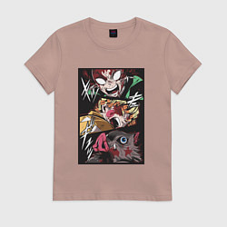 Женская футболка Тандзиро Зеницу Инозука манга Клинок рассекающий д